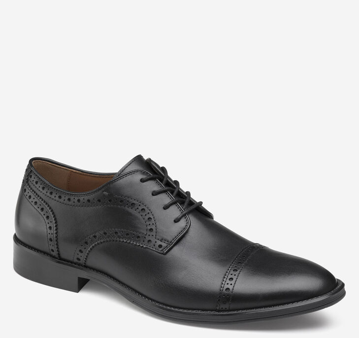 Johnston & Murphy Henrick Cap Toe Snörskor Herr - Svarta Finskor [SW1275304]